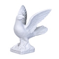 Marble Dove - Sculpted Dove, Wings Furled on Pedestal